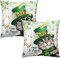 Happy St Patricks Day Pillows Covers 18x18 Pack of 2 Lucky Cat Clover Pillow Covers Rainbow Gold Coin Shamrock Decorative Pillow Cases Cushion Case for Living Room Couch Sofa